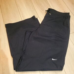 Nike Womens Standard Fit High Rise Full Length Wide Leg Track Pants XL Black NEW